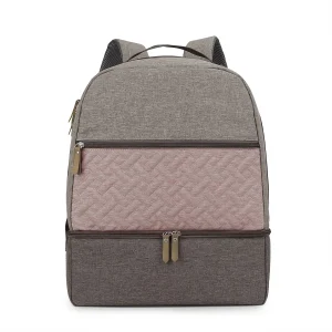 Sac à dos voyage maman bébé sacs à langer repas plein air nourriture bébé conservation lait polyester texture marron rose