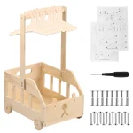 Caisse à linge en bois pour enfant rangement vêtements bébé panier transportable design écofriendly durable sécurité