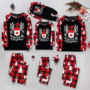 Ensemble pyjama famille Noel pyjama Noel pour enfants adultes coton polyester motif renne Noel cadeau Noel look vacances confort doux Ensemble pyjama famille Noel pyjama Noel pour enfants adultes coton polyester motif renne Noel cadeau Noel look vacances confort doux