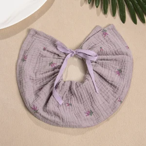 Bavoir bébé réglable en coton lavande imprimé floral satiné ajustable doux pour la peau 01 ans design mignon et confortable Bavoir bébé réglable en coton lavande imprimé floral satiné ajustable doux pour la peau 01 ans design mignon et confortable