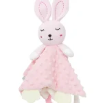 Doudou Lapin en Peluche Douce pour Bébé NouveauNé Jouet de Réconfort Accessoire de Confort Éveil et Sécurité