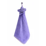 Serviette de bain bébé en peluche douce design étoile souriante couleur violette salle de bain et cuisine accessoire enfant pratique et sécuritaire