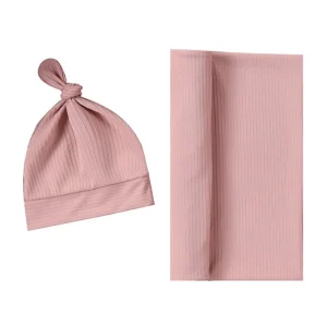 Couverture en mousseline de coton doux pour bébé ensemble bonnet et étoffe 80x80cm unisexe idéal pour swaddling photos cadeau prénatal rose pâle Couverture en mousseline de coton doux pour bébé ensemble bonnet et étoffe 80x80cm unisexe idéal pour swaddling photos cadeau prénatal rose pâle