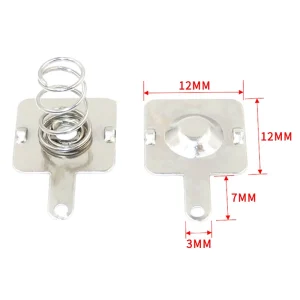 Feuilles de contact pour boîtier de batterie ressort intégré accessoire de fixation sécurisée pour batteries AA 12x12mm 0.3mm 5 ensembles  poussettes accessoires bébé sécurité durabilité qualité premium