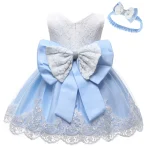 Robe princesse élégante pour fille occasion spéciale dentelle satin grand nœud accessoires assortis qualité premium 38 ans