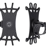 Support téléphone portable universel 360° poussette antidérapant silicone noir accessoire bébé