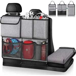Organisateur de coffre voiture rangement siège arrière tissu Oxford poches mesh support chargement amovible grande capacité design moderne