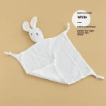 Towel en mousseline de coton pour bébé couverture de couette en coton pour nouveauné serviette de réconfort en forme de lapin pour enfants 29×29 cm doux et sécuritaire