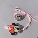 Tétine bébé personnalisée attachante Minnie Mouse silicone sans BPA PVC phthalates 安全 style cadeau naissance bébé fille