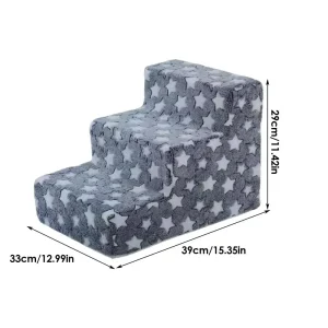 Escalier pour chiens 3 marches antidérapant amovible tissu doux compact canapé lit chat chien accessoire intérieur maison design moderne style étoiles Escalier pour chiens 3 marches antidérapant amovible tissu doux compact canapé lit chat chien accessoire intérieur maison design moderne style étoiles