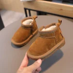 Bottines bébé fille garçon hiver 2025 daim faux fourrure antiglisse chaussures marche confortables poussette accessoire bébé fille garçon