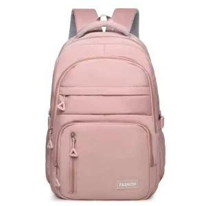 Sac à dos scolaire étudiant style moderne nylon rose pâle compartiments multiples bretelles rembourrées confortable portable élégant Sac à dos scolaire étudiant style moderne nylon rose pâle compartiments multiples bretelles rembourrées confortable portable élégant