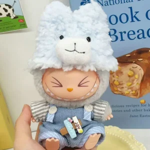 Costume de chambre Labubu generation 123 rd pour poupée bébé accessoire jouet en tissu hat coat suspenders cadeau anniversaire fille garçon