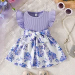 Robe d&rsquo;été princesse bébé fille 36 mois imprimé floral manches papillon tenue occasionnelle élégante confortable matériau doux