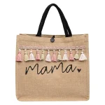 Sac fourretout maman lettre &lsquo;Mama&rsquo; imprimée sac à main grande capacité tote bag décontracté pour maman bébé accessoire pratique mode moderne