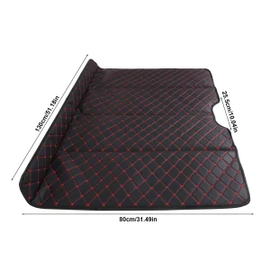 Tapis de coffre voiture protection tapis de sol non glissant tissu synthétique antidérapant tapis de coffre automobile noir texture losanges surpiqûres rouges