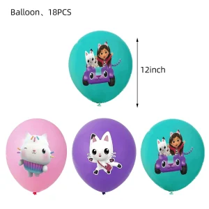 Balloons Gabby 12inch enfants fête anniversaire poupée chats décoration intérieure extérieure 18 pièces cadeau enfant fêtes thème Disney