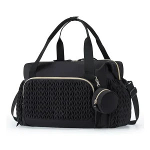 Sac à dos旅行 sac isolant nylon grande capacité poignées détachables compartiment zippé style moderne minimaliste noir doré voyage sport weekend déplacements quotidiens