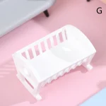 Lit bébé berceau miniature 1:12 pour maison de poupée accessoire déco bébé jouet éducatif style moderne blanc安全 simple