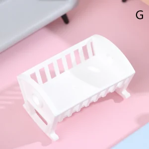 Lit bébé berceau miniature 1:12 pour maison de poupée accessoire déco bébé jouet éducatif style moderne blanc安全 simple