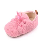 Chaussures d&rsquo;hiver coordonnantes bébé garçon fille baskets chaudes décontractées semelle caoutchouc souple premiers marcheurs souriants nouveauné