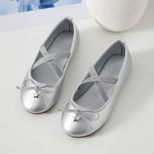 Chaussures princesse bébé fille ballerines nœud étoile argenté mode printempsété Chaussures princesse bébé fille ballerines nœud étoile argenté mode printempsété
