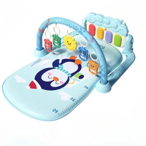 Tapis d’activité bébé avec musique et lumières développement précoce jouets suspendus éveil sensoriel cadeau naissance Penguin Blue Tapis d’activité bébé avec musique et lumières développement précoce jouets suspendus éveil sensoriel cadeau naissance Penguin Blue