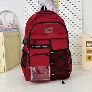 Sac à dos école adolescent fille garçon sac à dos sport scolaire nylon résistant poches multiples transparent style moderne design fonctionnel