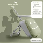 Valise à roulettes bébé voyage montable avion poussette pliable bagages enfants Green Fence