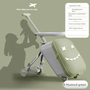 Valise à roulettes bébé voyage montable avion poussette pliable bagages enfants Green Fence