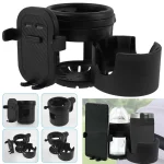 Portegobelet universel poussette 360° support bouteille eau téléphone rotatif 3 en 1 organisation bébé accessoire pratique