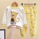 Pyjama bébé lion enfant ensemble vêtements nuit coton doux motifs animaux 46 ans
