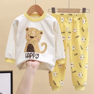Pyjama bébé lion enfant ensemble vêtements nuit coton doux motifs animaux 46 ans Pyjama bébé lion enfant ensemble vêtements nuit coton doux motifs animaux 46 ans