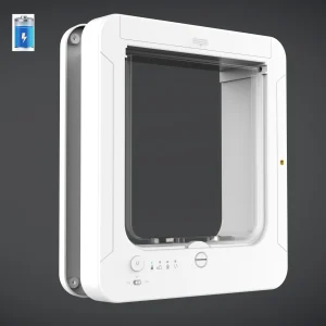 Porte électronique intelligente pour chien et chat rabat automatique avec capteur de micropuce coffrefort sécurisé direction d&rsquo;accès contrôlable porte pour animaux de compagnie