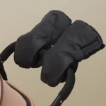 Gants de poussette chauds d&rsquo;hiver coupevent universels attache guidon bébé accessoires landau noir confort durabilité