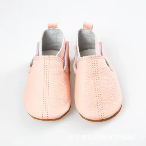 Chaussures bébé enfant en bas âge filles garçons chaussures en cuir décontractées hiver fourrure botte nouveau-né infantile pieds nus chaussures Sapatato mocassins articles trucs – Spring pink