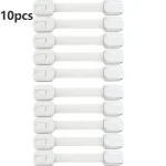 Serrures de sécurité pour tiroirs bébé 10 pièces bandes adhésives plastique durable blanc design moderne Easy Poussette