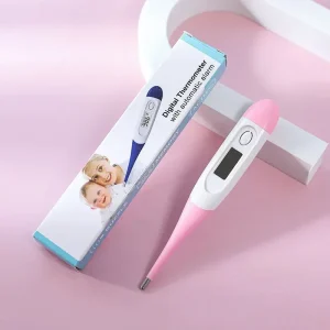 Thermomètre numérique avec alarme automatique pour bébé et adulte mesure de température buccale et aisselle design moderne compact et pratique kit de premiers soins