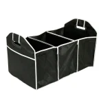 Organisateur Coffre Voiture Pliable Sac Rangement Noir Matériau Résistant Compartiments Poignées