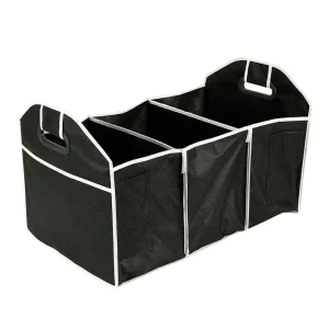 Organisateur Coffre Voiture Pliable Sac Rangement Noir Matériau Résistant Compartiments Poignées
