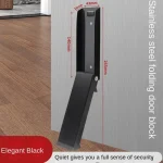 Butoir de porte pliant en acier inoxydable sécurité domestique anticollision design moderne facile à utiliser robuste couleur noire