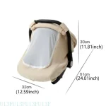 Couverture de siège auto pour bébé en tissu respirant beige ergonomique sécurisé