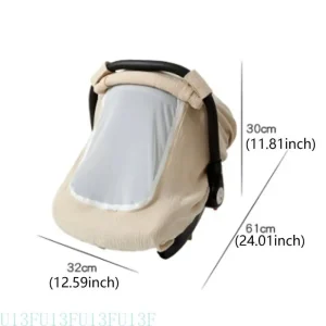 Couverture de siège auto pour bébé en tissu respirant beige ergonomique sécurisé