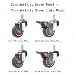 Roulettes meubles en caoutchouc pivotantes 4 pièces pour chariot berceau lit accessoire ménager universel robuste silence