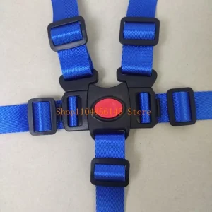 Harnais de sécurité 5 points en nylon ajustable pour poussettes chaises hautes et rehausseurs bébé bleu sécurité maximale Harnais de sécurité 5 points en nylon ajustable pour poussettes chaises hautes et rehausseurs bébé bleu sécurité maximale