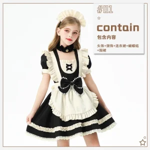 Robe Lolita princesse rustique française pour enfants ensemble costumes demoiselle d’honneur robe de spectacle accessoires inclus polyester style élégant Robe Lolita princesse rustique française pour enfants ensemble costumes demoiselle d’honneur robe de spectacle accessoires inclus polyester style élégant