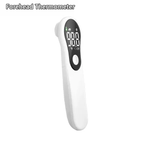Thermomètre frontal infrarouge numérique pour bébé fièvre adultes sans contact portable précision médecine familiale design moderne qualité premium blanc