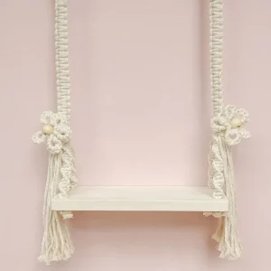 Étagère suspendue en bois et corde pour photo bébé décoration nurserie accessoire bohochic style moderne rangement léger 100% naturel tendance déco intérieure Étagère suspendue en bois et corde pour photo bébé décoration nurserie accessoire bohochic style moderne rangement léger 100% naturel tendance déco intérieure