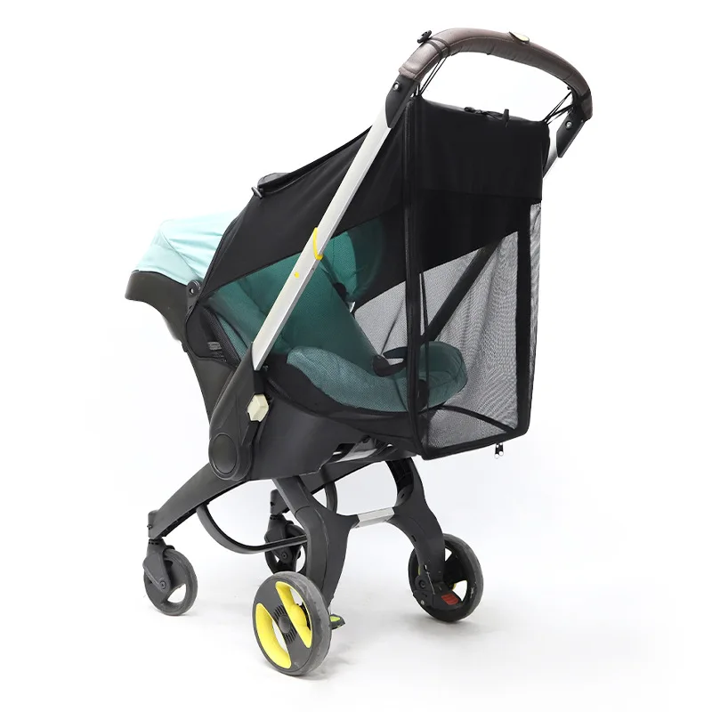Poussette bébé compacte légère avec paresoleil filet ventilation design moderne matériaux durables antiUV couleur turquoise noir