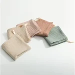 Débarbouillettes en mousseline pour bébé serviettes de soin douces 5 pièces en tissu multicolore idéales pour le visage et le corps nouvelle naissance soins doux design moderne